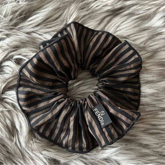 FENDI Vintage Pequin Hair Scrunchie - Picture 1 of 4